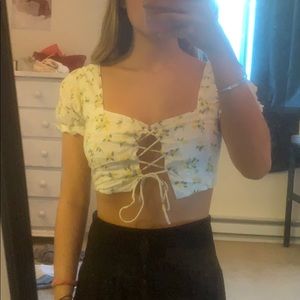 Flower Designed Crop Top